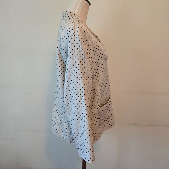 Lana Lee - Vintage Two-Piece Jacket & Skirt Set in Cream Tone, Black Polka Dots - Picture 5 of 16